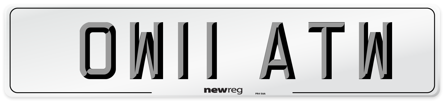 OW11 ATW Number Plate from New Reg